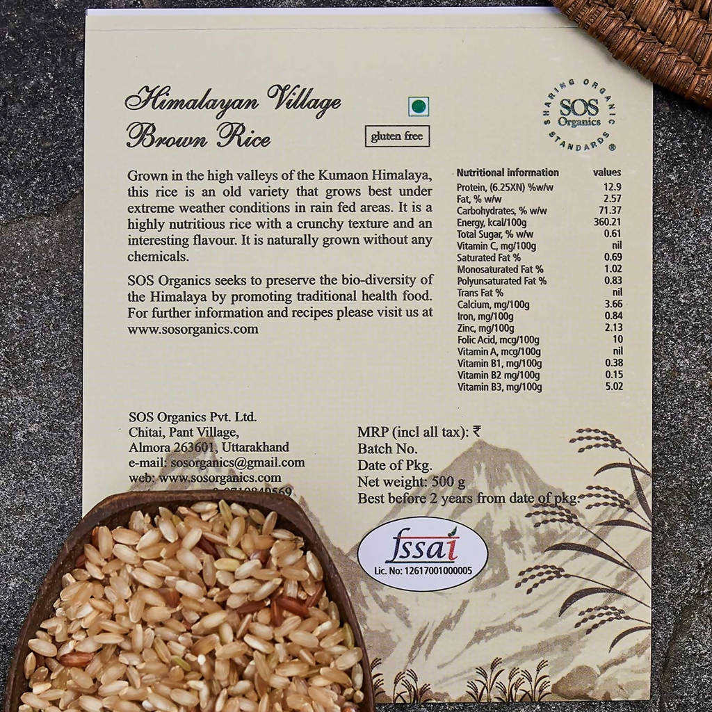 SOS Organics Himalayan Village Brown Rice | Grocsy