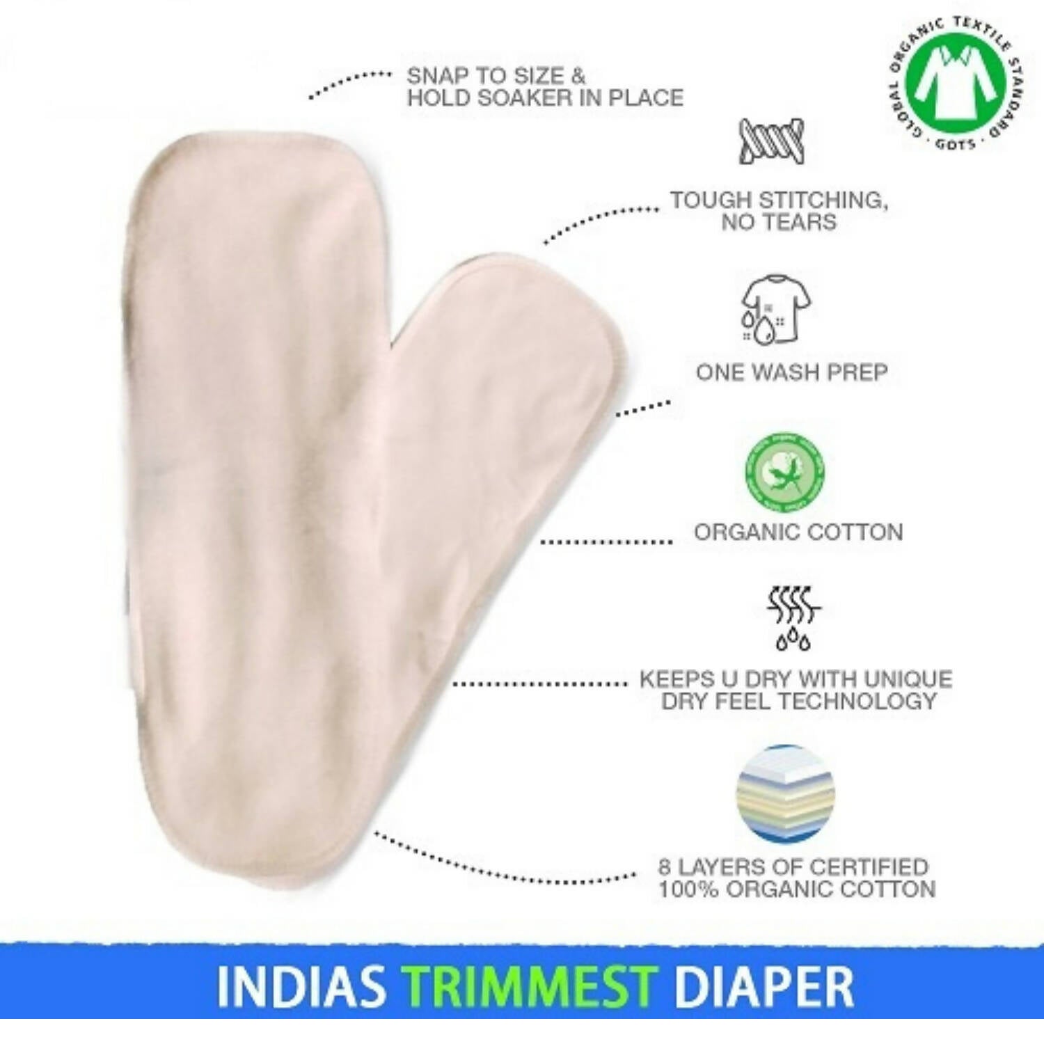 Kindermum Nano Aio Cloth Diaper With 2 Organic Cloth Inserts- Random Jungle For Kids | Grocsy