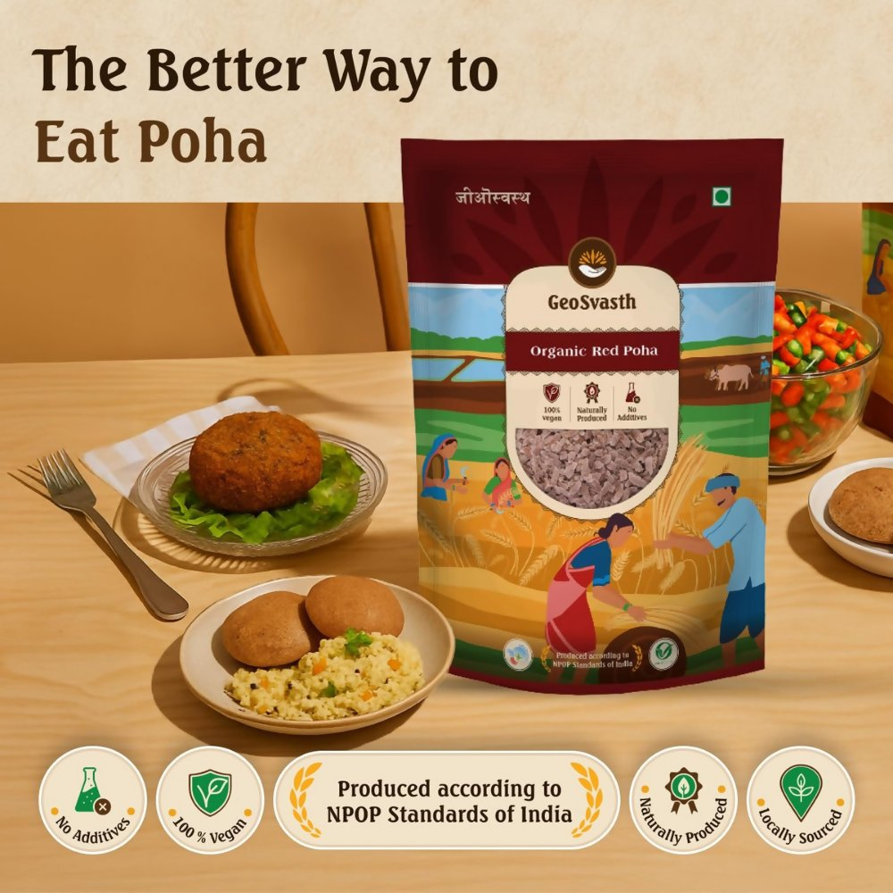 GeoSvasth Organic Red Poha | Grocsy