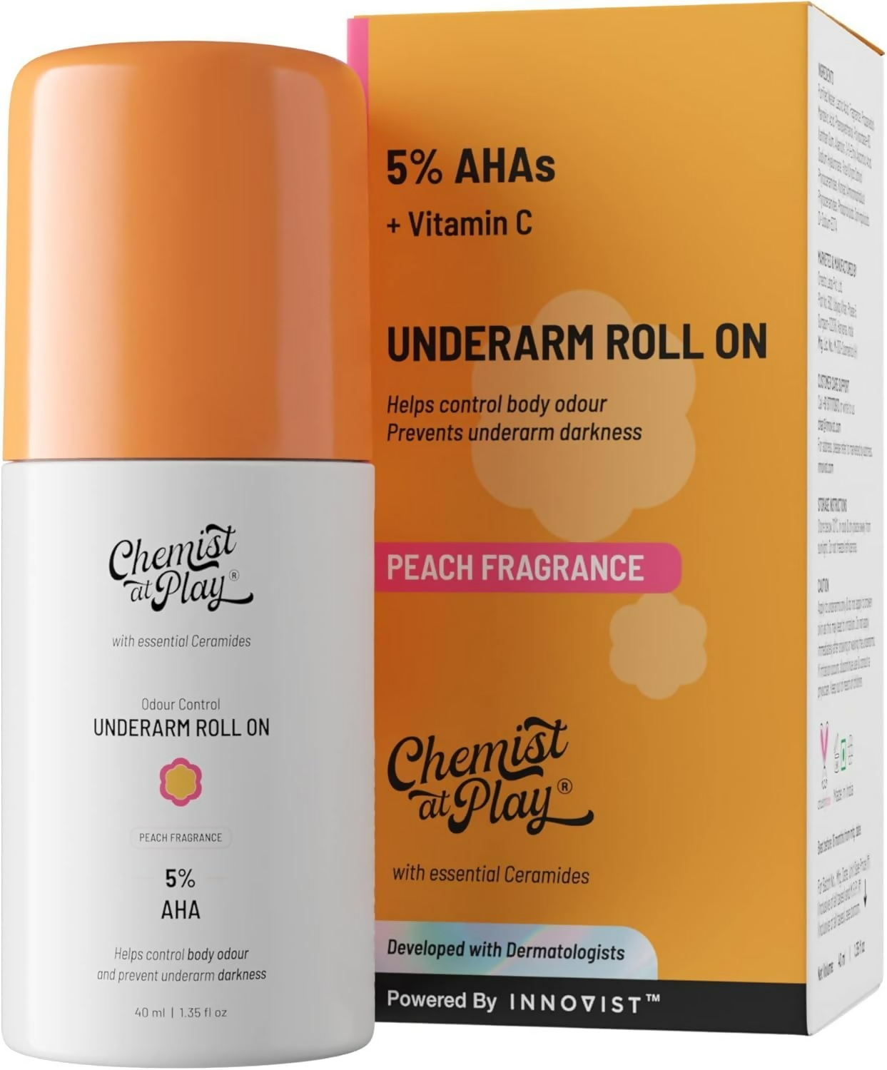 Chemist At Play UnderArm Roll-On with 5% AHA (Peach Fragrance) | Grocsy