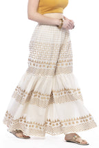 Mominos Fashion Cotton Off White Gold Print With Gota Sharara | Grocsy