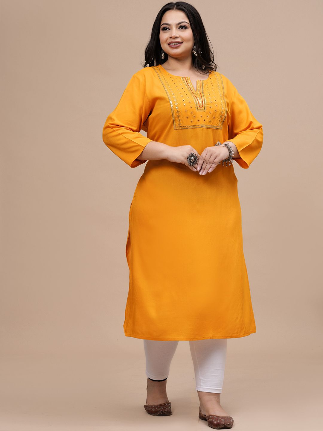 Sztori Women Flared Sleeves Thread Work Kurta | Grocsy