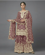 Teeya Creation Womens New Trendy Pure Gmy Silk With Heavy Embroidery Sequence Work Kurta Set | Grocsy