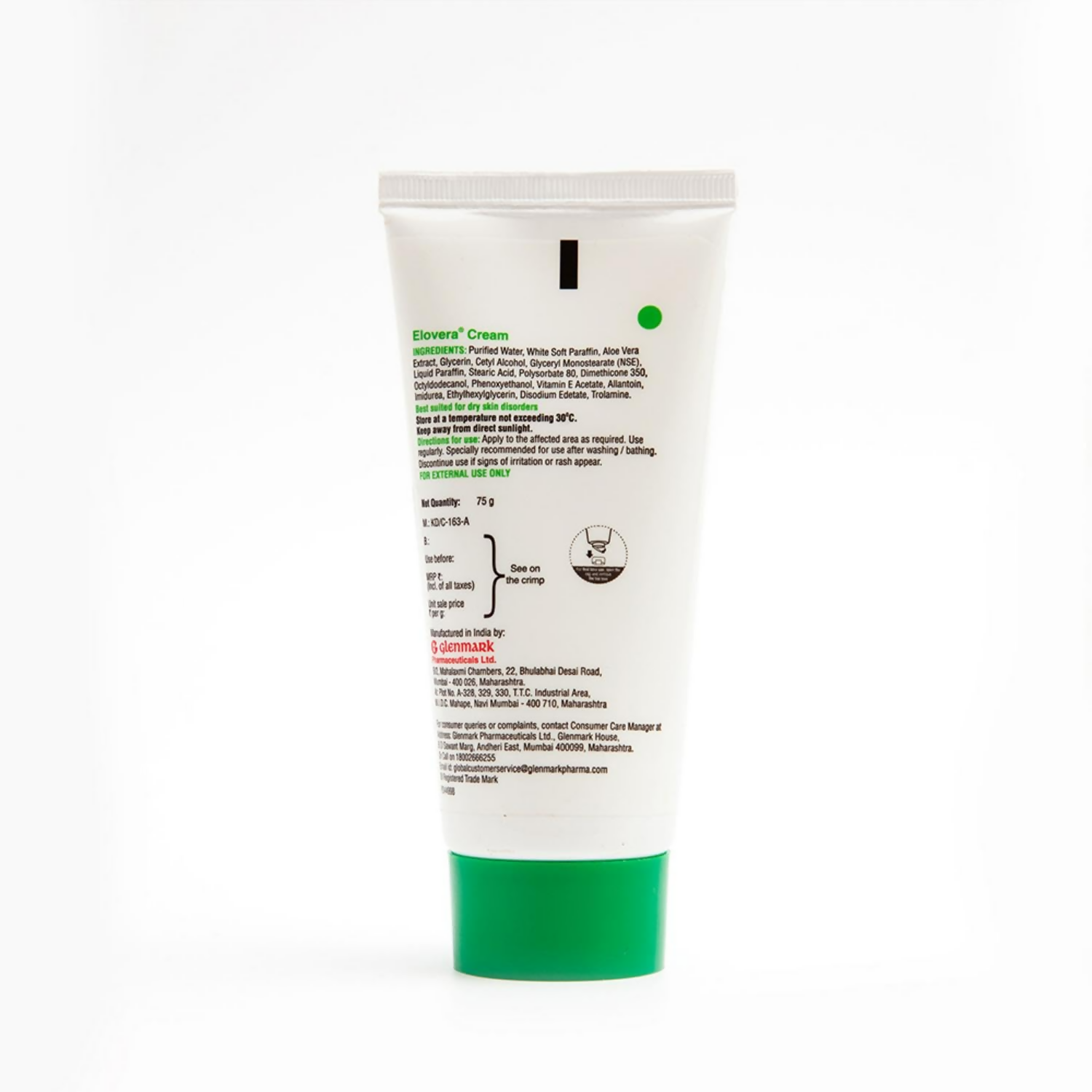 Glenmark Elovera Moisturising Cream For Dry Skin | Grocsy