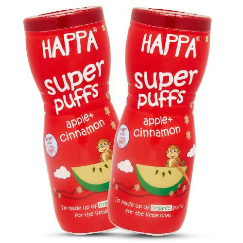 Happa Organic Multigrain Apple + Cinnamon Melts Super Puffs | Grocsy