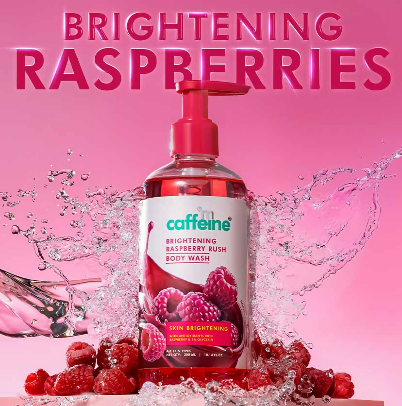 mCaffeine Brightening Raspberry Rush Body Wash & Serum Lotion | Grocsy