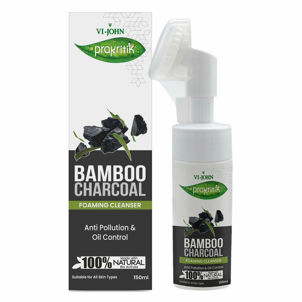 VI-JOHN Prakritik Bamboo Charcoal geling , Removes Tan, 100% Natural Bio Actives Face Wash | Grocsy