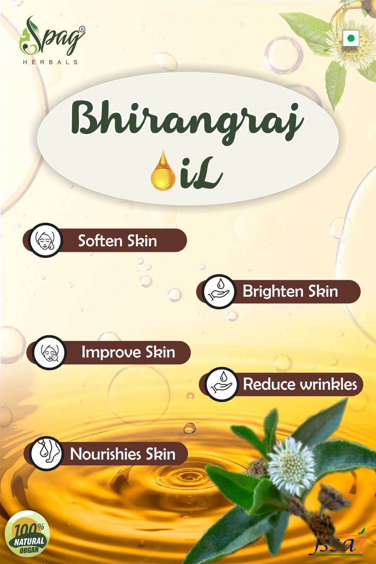 Spag Herbals Bhringraj Oil For Hair & Skin Care | Grocsy