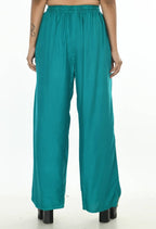Mominos Fashion Moeza Reyon Cotton Rama Green Color Sirsoki Work Palazzo | Grocsy