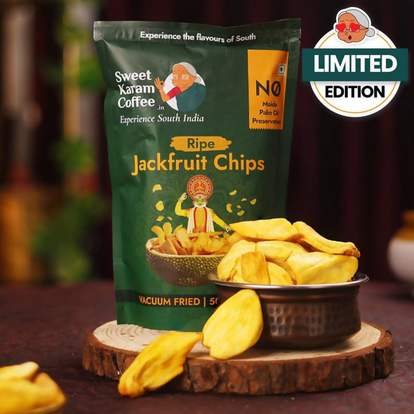 Sweet Karam Coffee Ripe Jackfruit Chips - Vacuum Fried | Grocsy