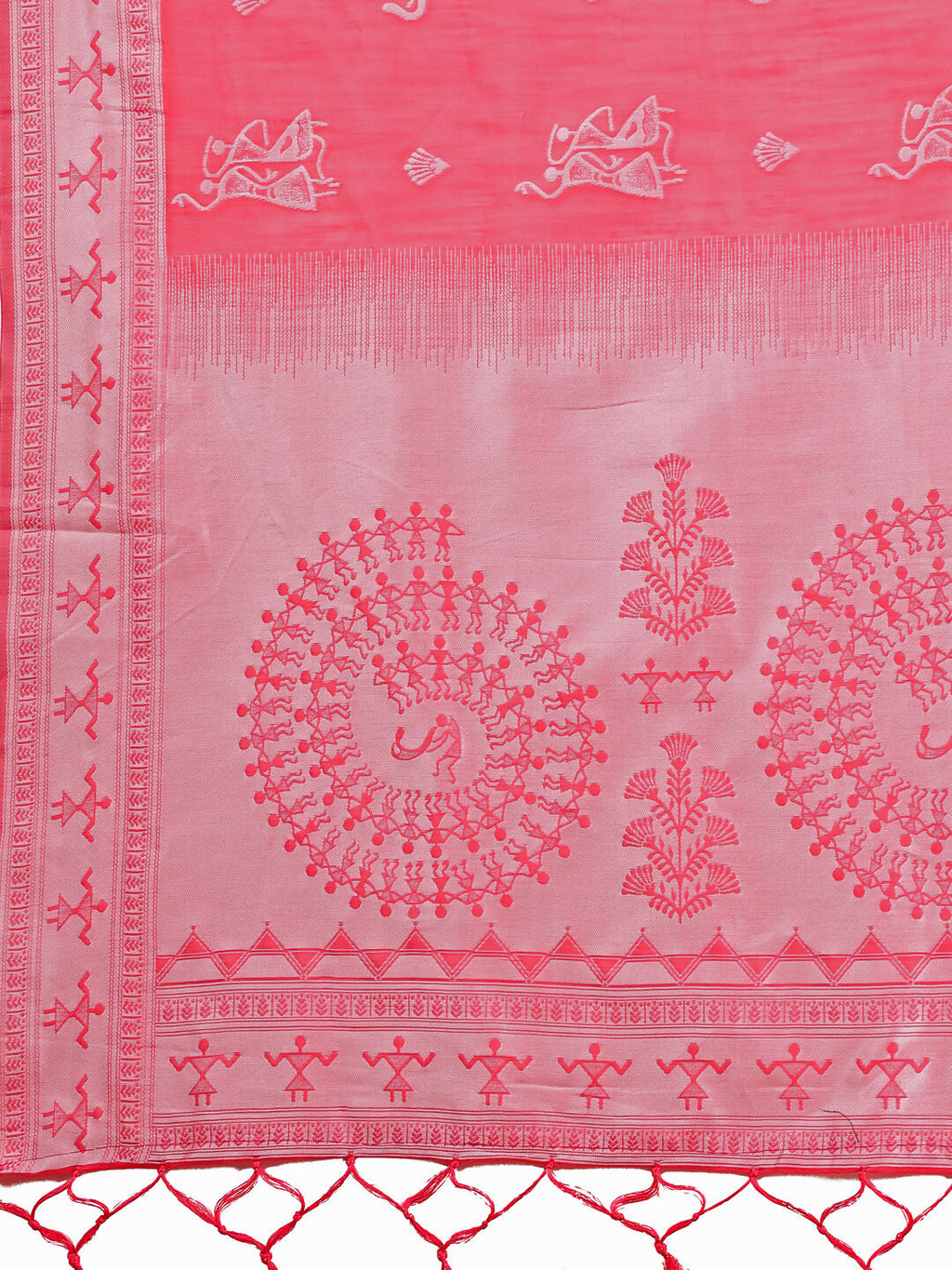 Shree Shyam Fashion Varnika Pink Linen Cotton Saree | Grocsy