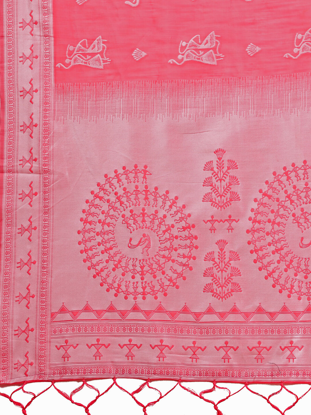 Shree Shyam Fashion Varnika Pink Linen Cotton Saree | Grocsy