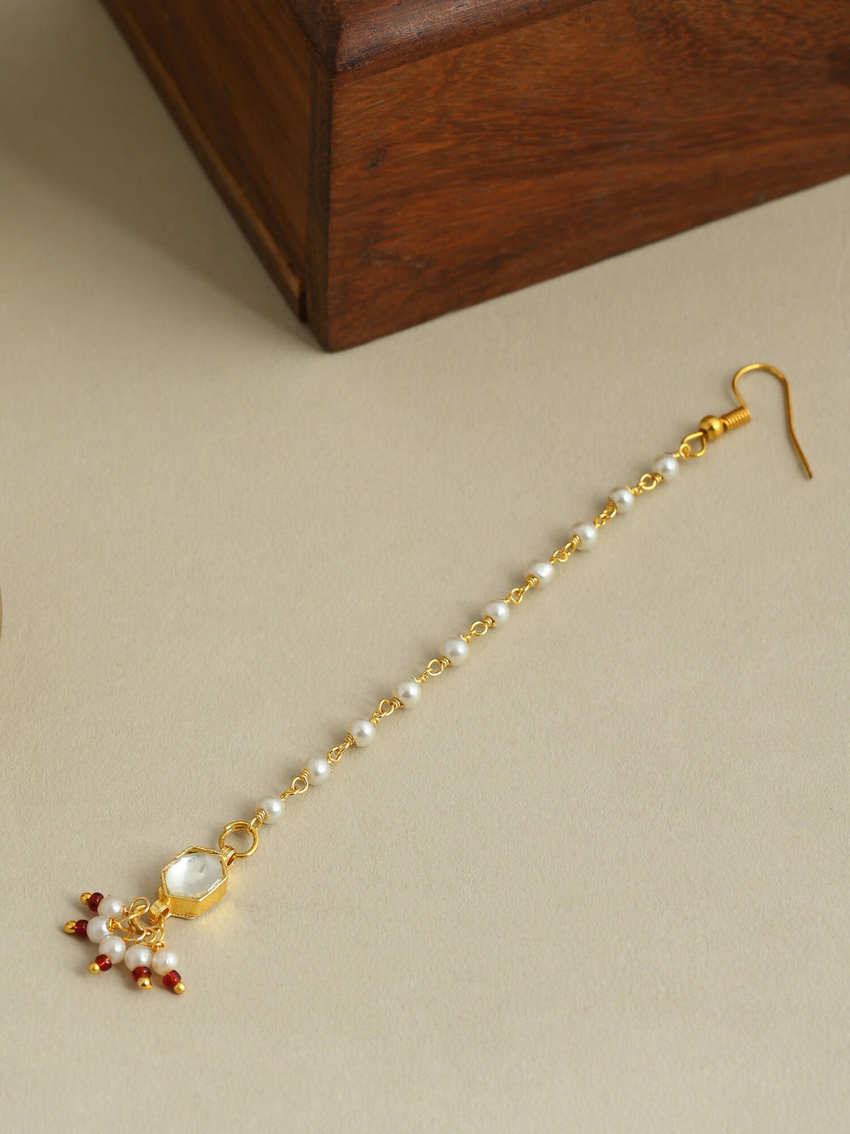 Ruby Raang Soft Bloom Kundan Maang Tikka | Grocsy