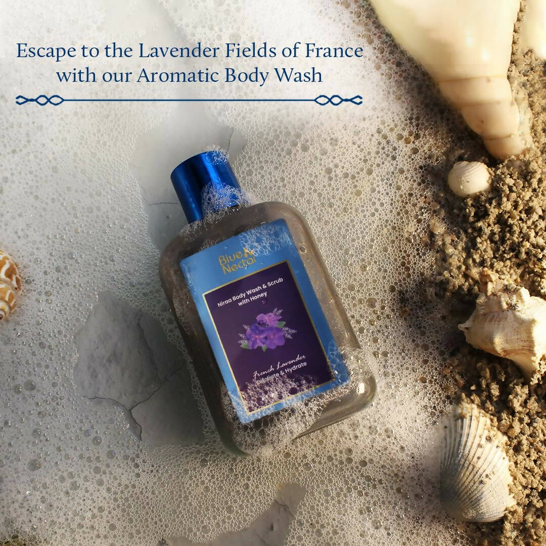 Blue Nectar Niraa Body Wash & Scrub with Honey - French Lavender | Grocsy