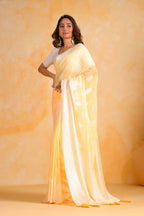 Vamsee Sikha Yellow Georgette Saree | Grocsy