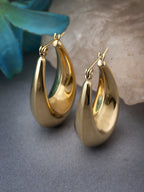 NVR Gold-Polished Contemporary Hoop Earrings | Grocsy