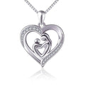 Cauer Elegant 14K White Gold Plated Moissanite Pendant Necklace | Grocsy