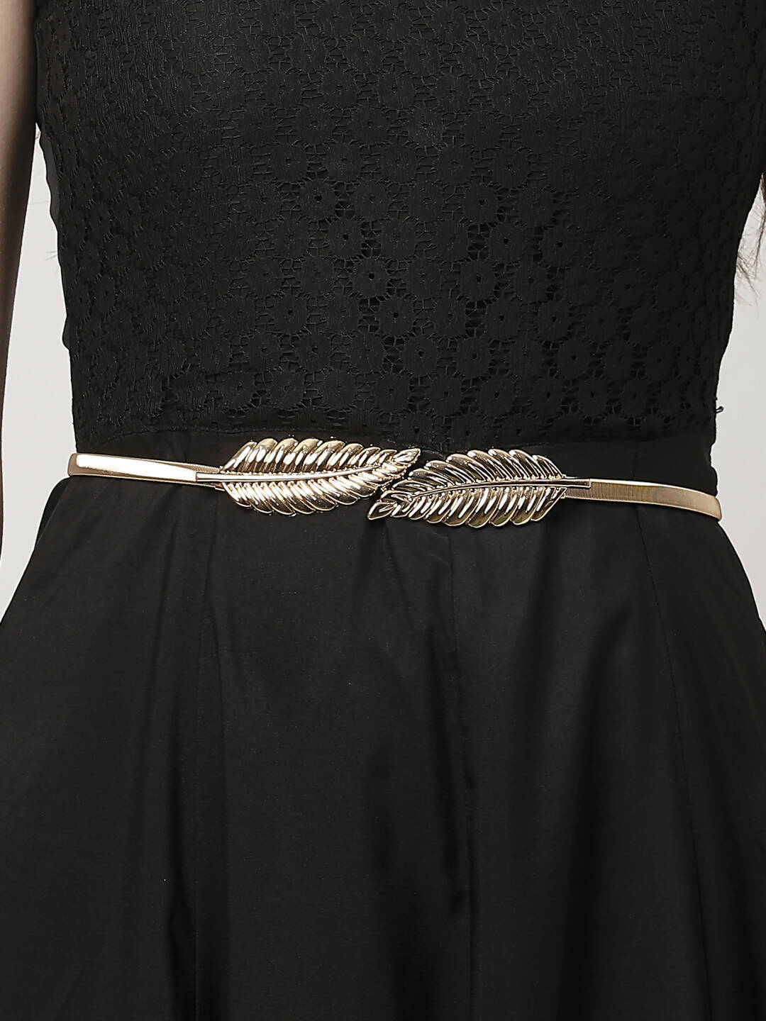 NVR Women Circular Gold-Polished Stretchable Metal Belt | Grocsy