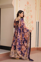 Joban Fashion Purple Silk Sequence Embroidery Work Kurta Set | Grocsy