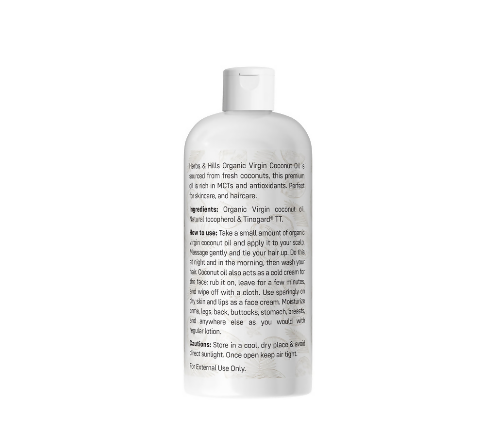 Herbs & Hills Organic Virgin Coconut Oil | Grocsy