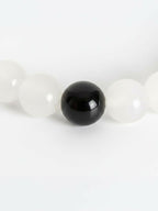 NVR White & Black Crystal Beaded Bracelet for Men & Women | Grocsy