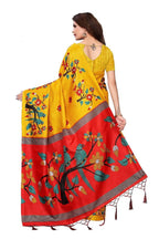 Vamika Yellow Kalamkari With Jhalar Khadi Silk Saree | Grocsy