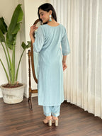 Lavender Viscose chanderi Stitched Suit With Dupatta - Tanisha | Grocsy
