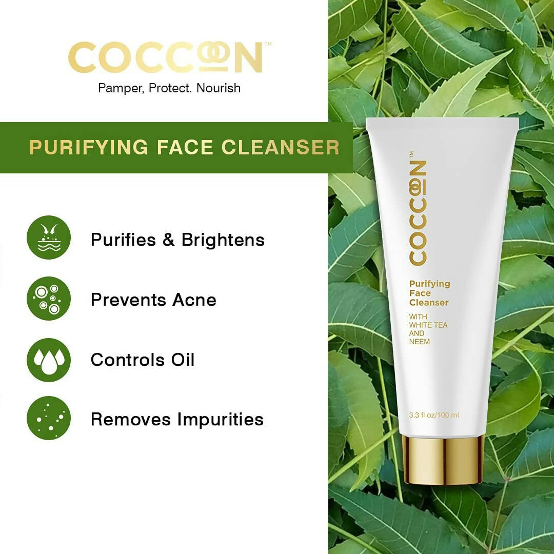Coccoon Purifying Face Cleanser With White Tea & Neem | Grocsy