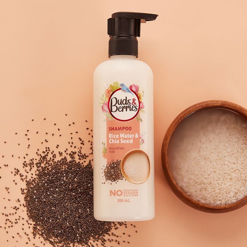 Buds & Berries Rice Water & Chia Seed Shampoo | Grocsy