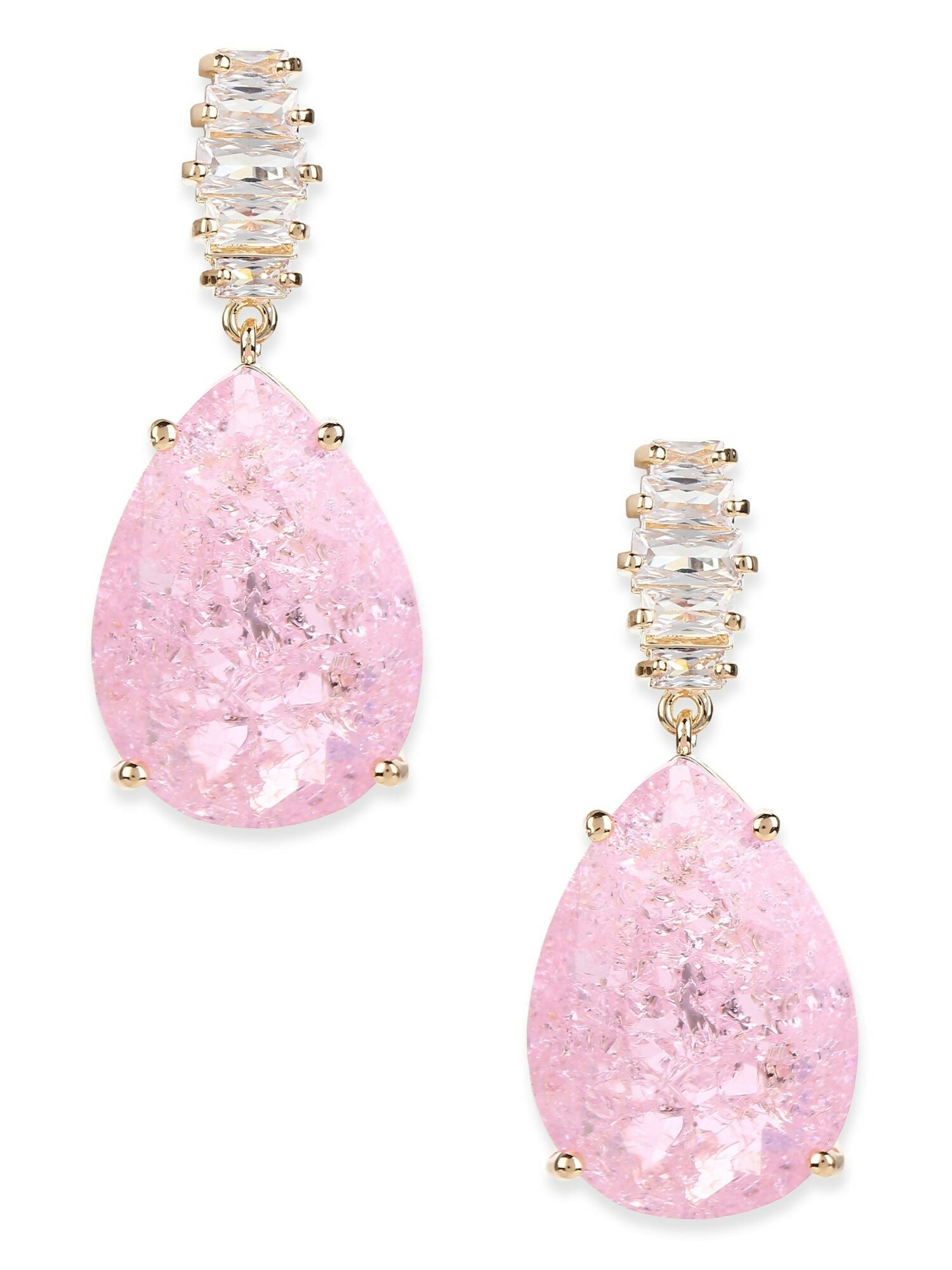 Pink Druzy Quartz Earrings- Ruby Raang | Grocsy
