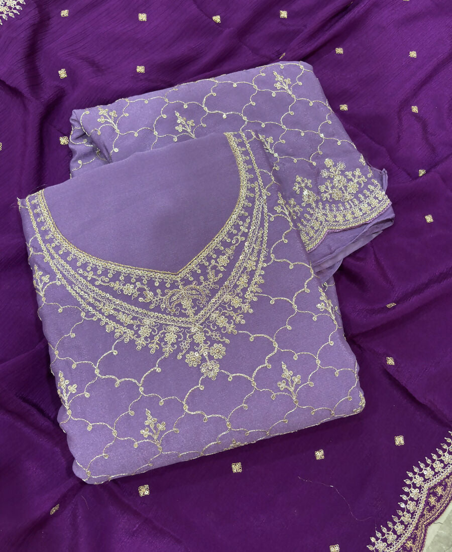 KC Designer Lilac 3 Piece Salwar Suit For Women Indian Wear | Grocsy