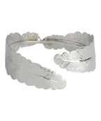 Brass Alloy Siver Plated Leaf Shape Cuff Bangle - The Pari