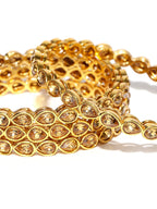 Gold-Polished Alloy Golden Colour Kundan Bangle - The Pari