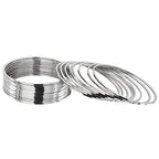 Silver-Plated Alloy Set Of 12 Silver Metal Bangles - The Pari