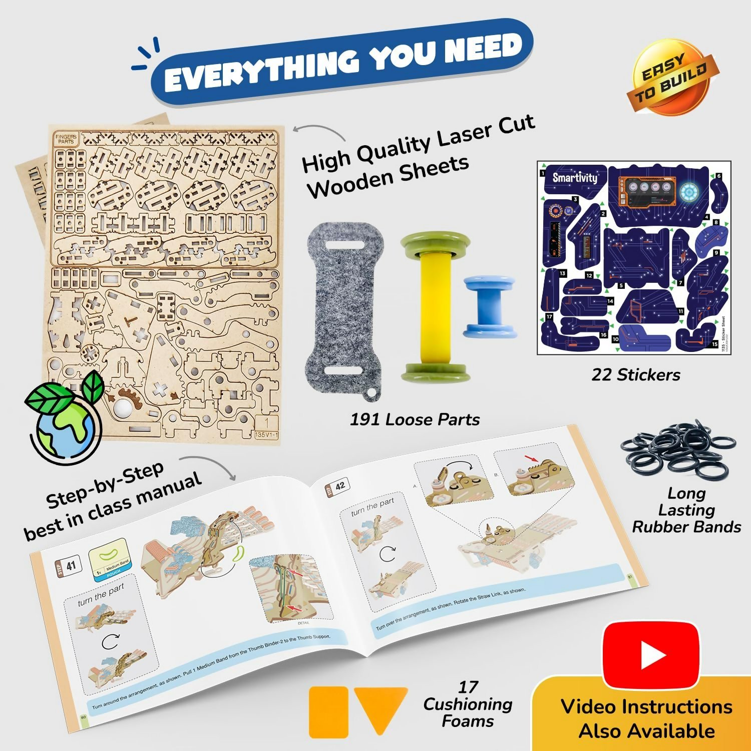 Smartivity Robotic Mechanical Hand Toy for Kids 8-10-12-14 Years Old Parents Choice Award Winner | Grocsy