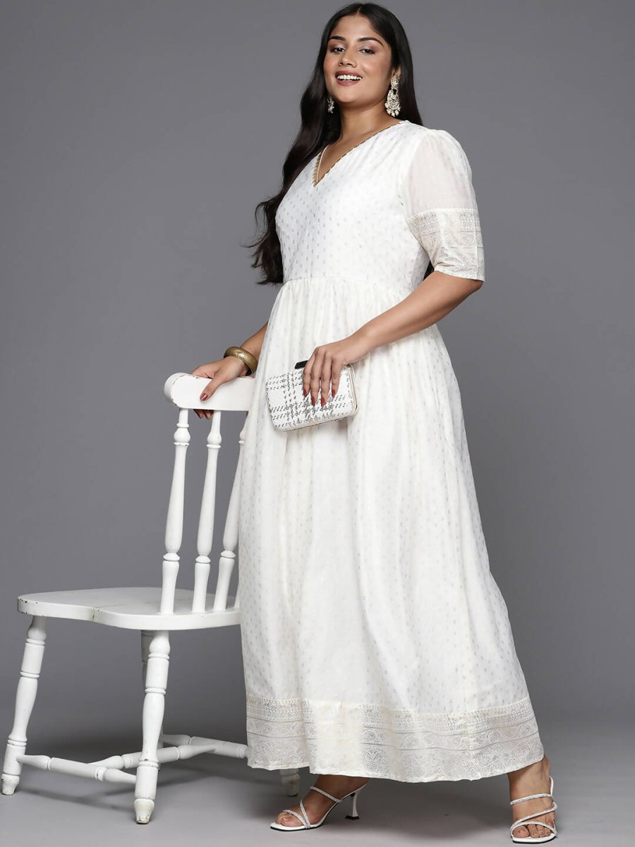 Ahalyaa Women's Traditional wear Ethnic Dress - Off White | Grocsy