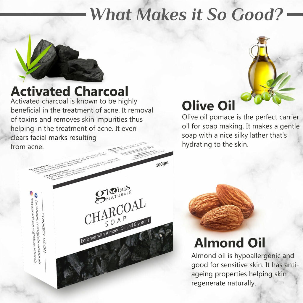 Globus Naturals Charcoal Soap | Grocsy