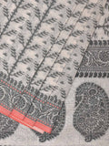 Black and White Cut Work Sico Cotton Saree with All Over and Border Design - Global Threads | Grocsy