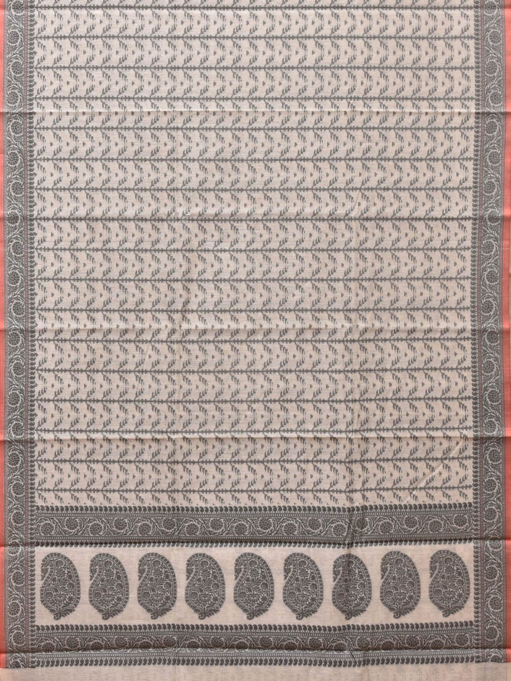 Black and White Cut Work Sico Cotton Saree with All Over and Border Design - Global Threads | Grocsy
