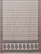 Black and White Cut Work Sico Cotton Saree with All Over and Border Design - Global Threads | Grocsy