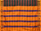 Black and Yellow ilkal Cotton Saree with Checks Design No Blouse - Global Threads | Grocsy