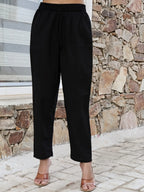 Yufta Black Cotton Sequins Work Straight Kurta Set | Grocsy