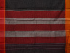 Black ilkal Cotton Handloom Saree with Checks and Ganga-Jamuna Border Design No Blouse - Global Threads | Grocsy