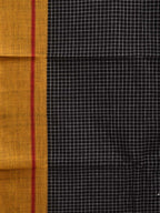 Black ilkal Cotton Handloom Saree with Checks Design No Blouse - Global Threads | Grocsy