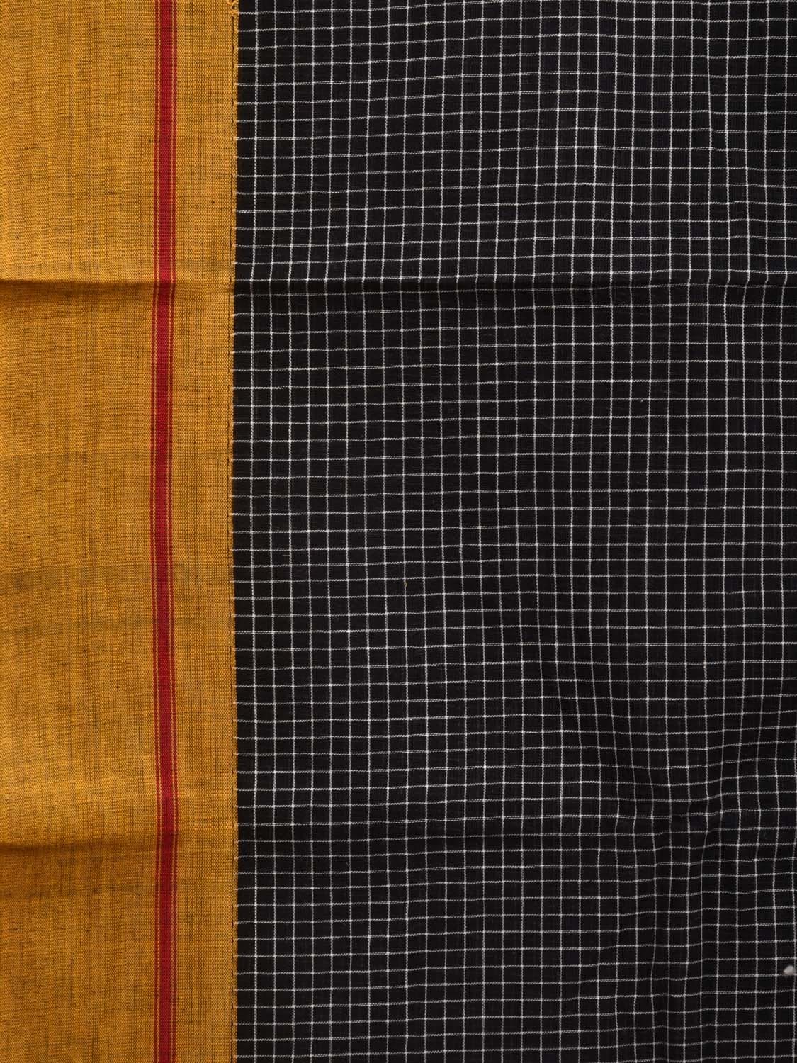 Black ilkal Cotton Handloom Saree with Checks Design No Blouse - Global Threads | Grocsy