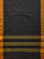 Black ilkal Cotton Handloom Saree with Checks Design No Blouse - Global Threads | Grocsy