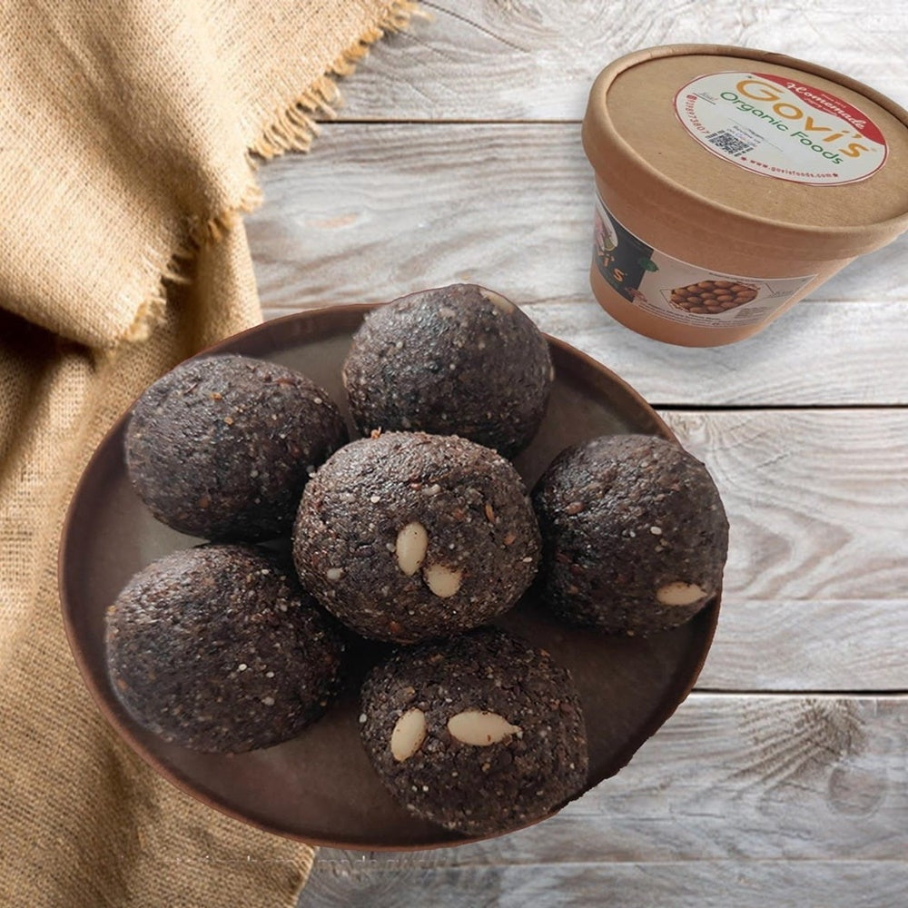 Govi’s Organic Foods - Jaggery Black Sesame Laddu (Til Ka) | Grocsy