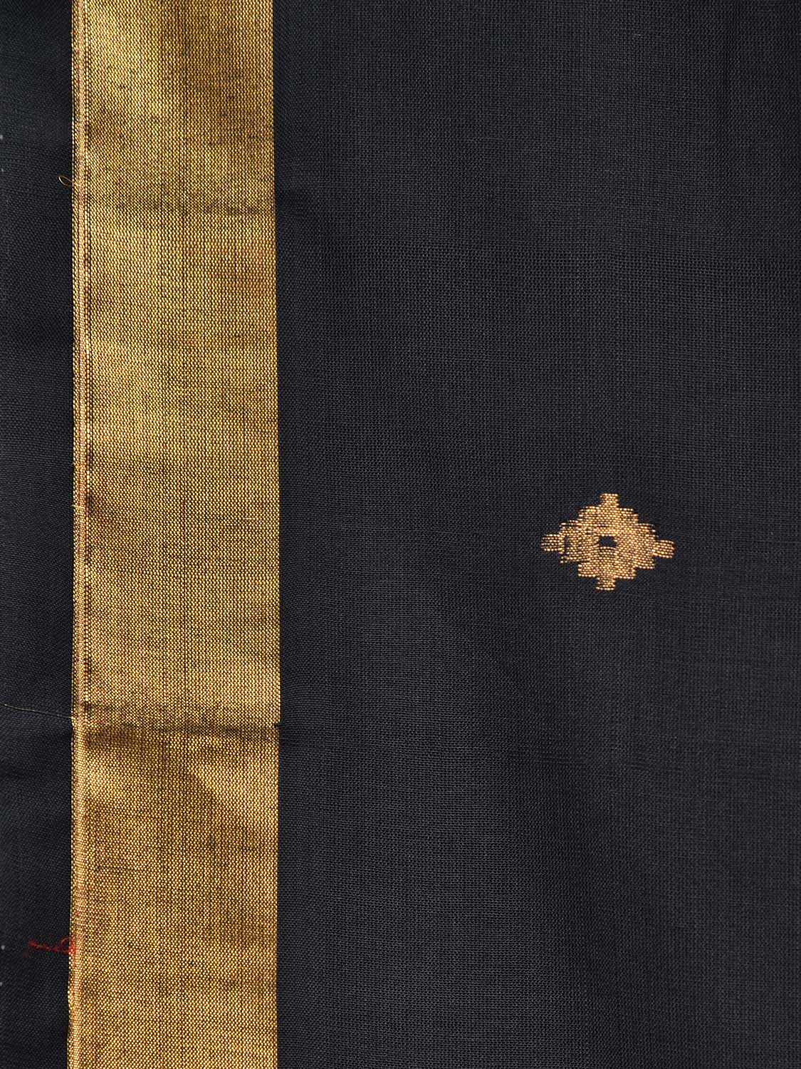 Black Uppada Cotton Handloom Saree with Assorted Buta Pallu Design - Global Threads | Grocsy