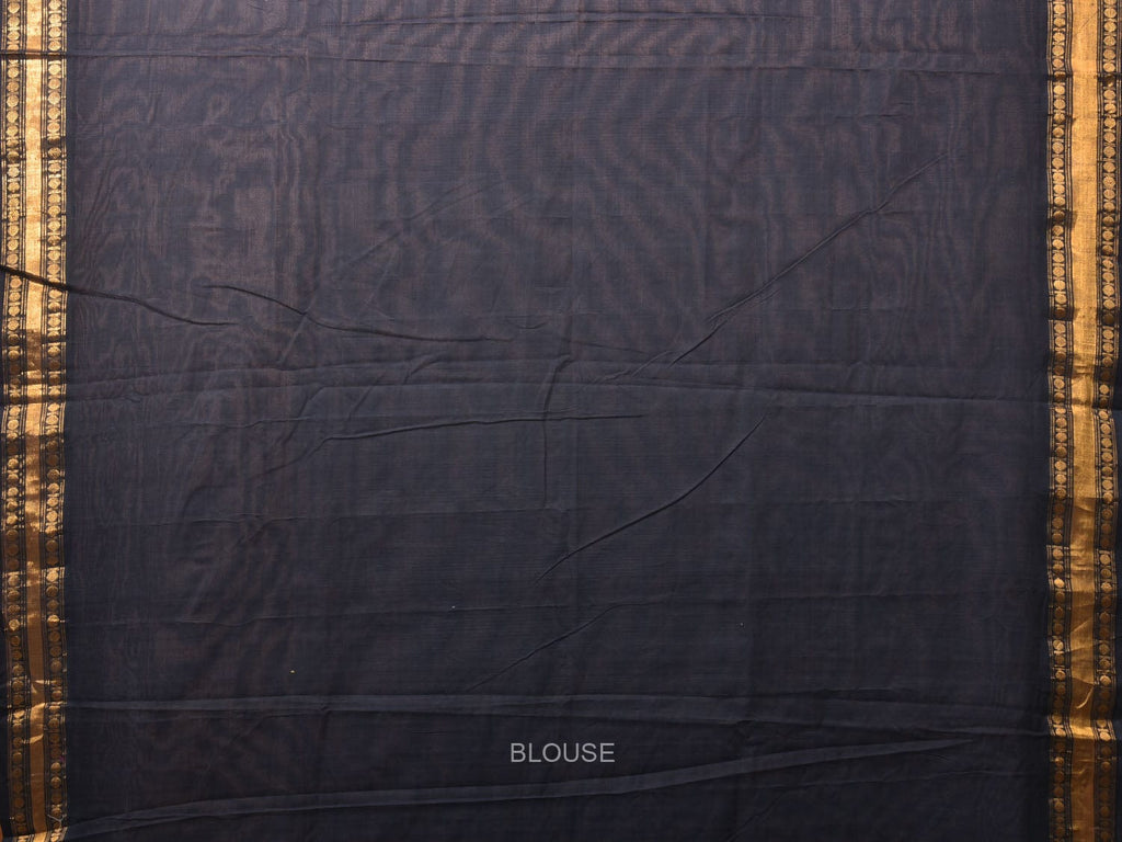 Black Uppada Cotton Handloom Saree with Karpur Pallu Design - Global Threads | Grocsy