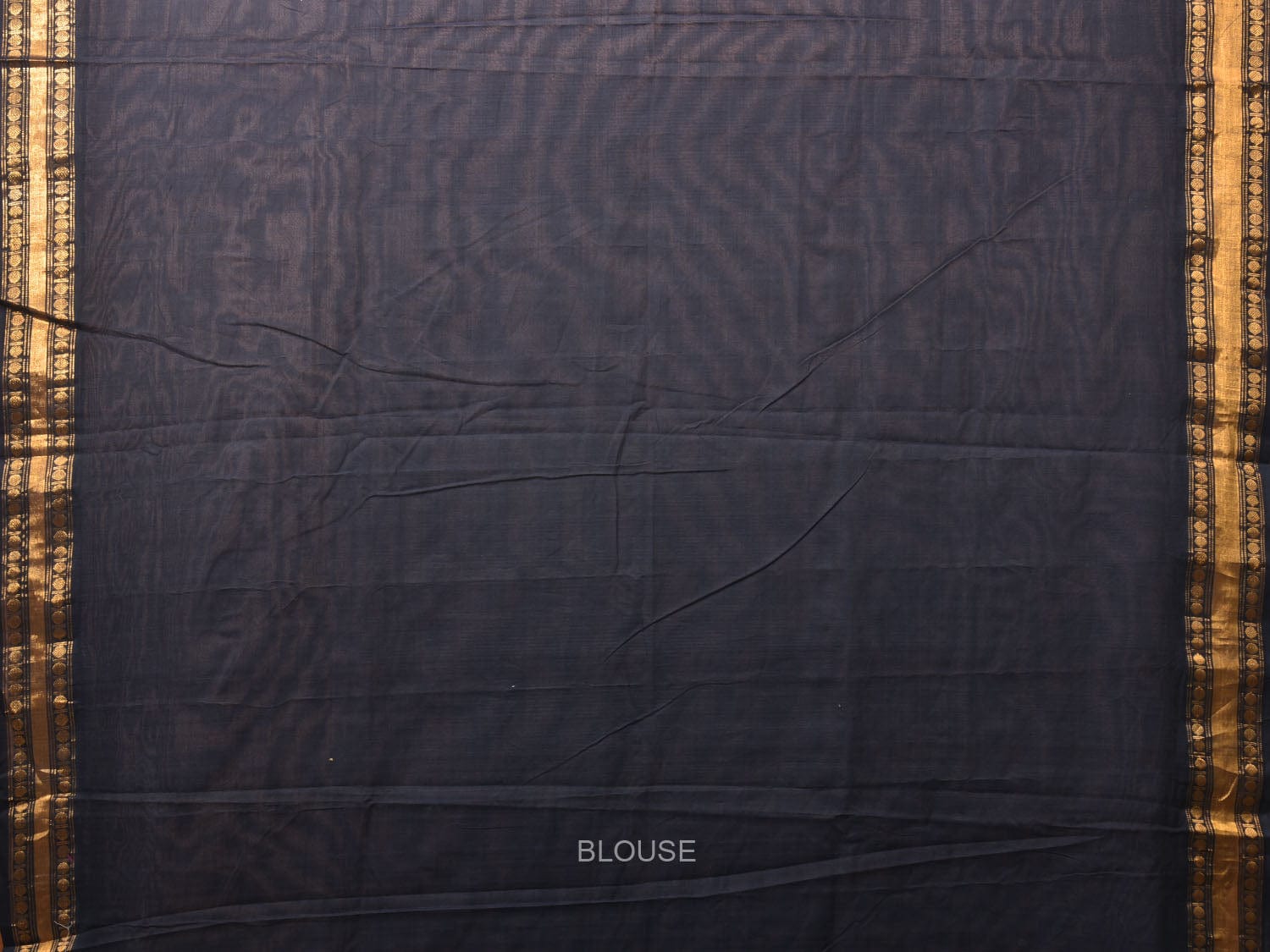 Black Uppada Cotton Handloom Saree with Karpur Pallu Design - Global Threads | Grocsy